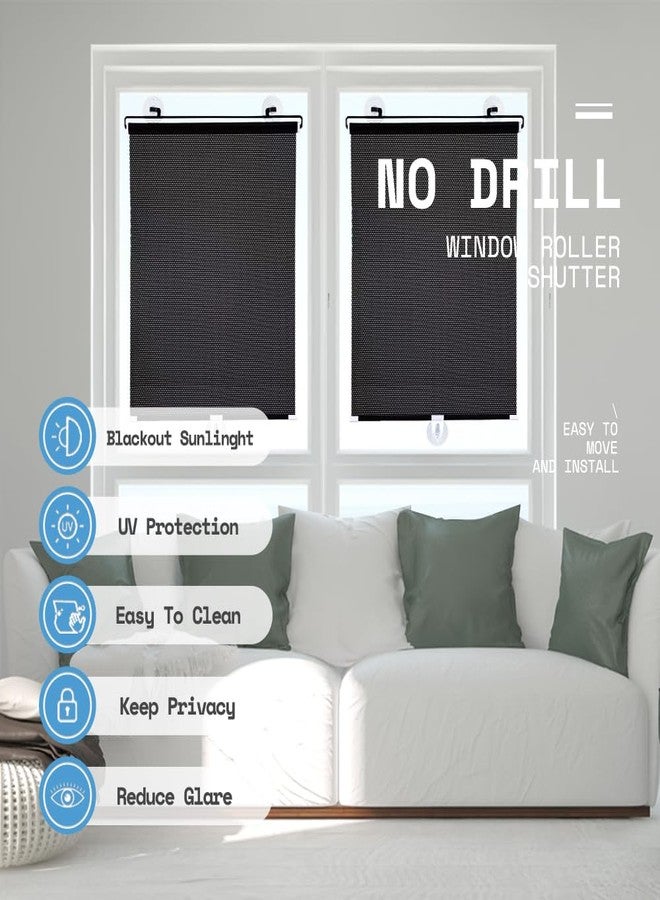 Yoebor No Drill Blackout Blind Shade with 3 Suction Cups, Temporary Portable Roller Window Curtain for Home Office Car Black 50% Shade, W26.8 x L49.2 - Image 5
